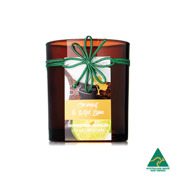 Coconut & Wild Lime - Amber Natural Soy Candle