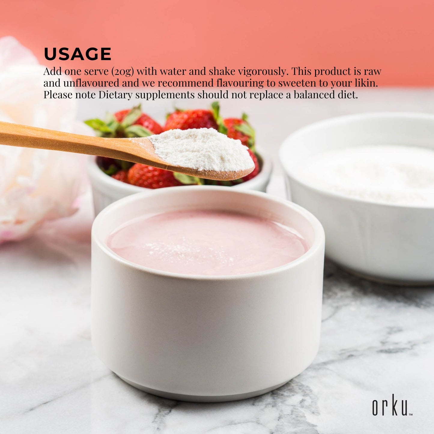 Collagen Powder - Bovine Hydrolysate Protein Peptide Supplement Unflavoured