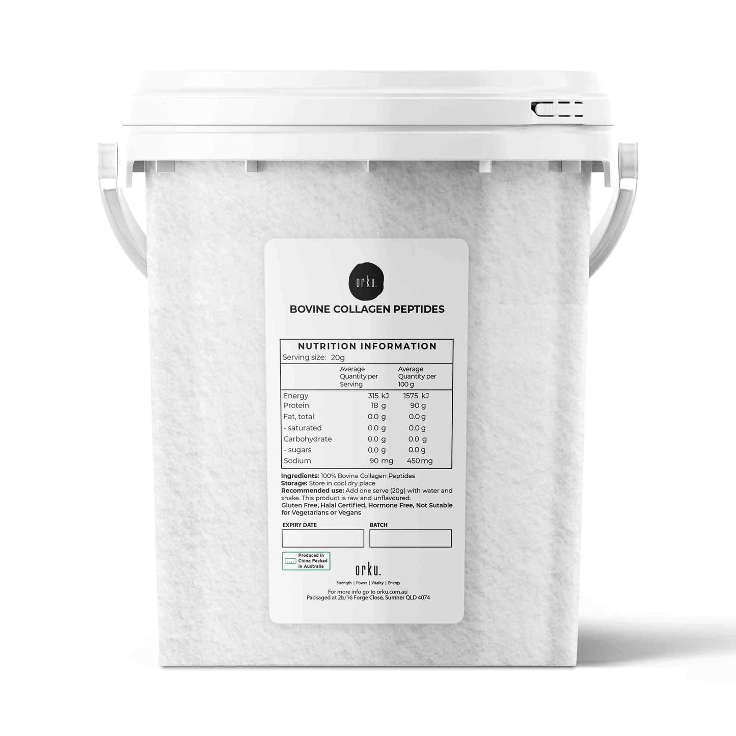 Collagen Powder Tub - Bovine Hydrolysate Protein Peptide Supplement Unflavoured