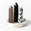 Concentration + Grounding Crystal Trio - Smoky Quartz, Tourmaline Quartz + Hematite