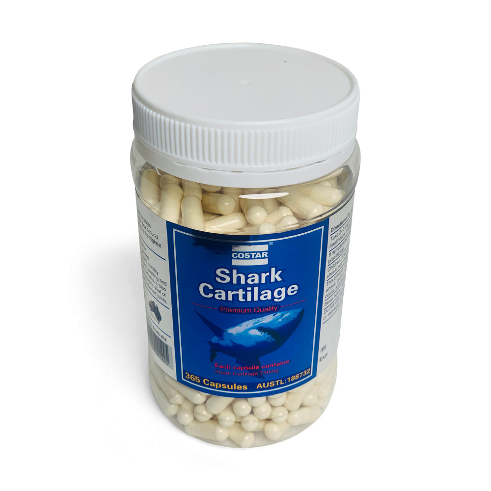 Costar Shark Cartilage 750mg 365 Capsules - Joint Support Supplement