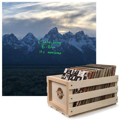 Crosley Record Storage Crate & Kanye West - Ye - Vinyl Album Bundle