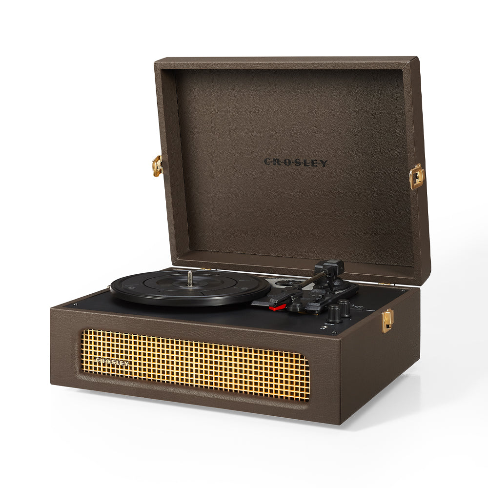 Crosley Voyager Bluetooth Portable Turntable - Cocoa + Gadhouse Vinyl Rack Bundle - Black