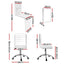 Artiss Computer Desk Office Chair Set PU Leather Wall Mount Foldable Table White