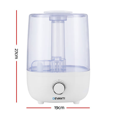 Devanti 4L Air Humidifier Ultrasonic Purifier Mist Aroma Diffuser Aromatherapy