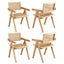 Artiss 4x Dining Chairs Wooden Rattan Seat Rubber Wood Frame