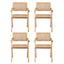 Artiss 4x Dining Chairs Wooden Rattan Seat Rubber Wood Frame