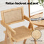 Artiss 4x Dining Chairs Wooden Rattan Seat Rubber Wood Frame