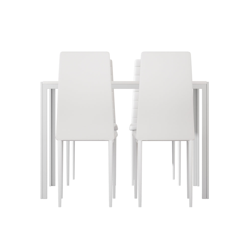 Artiss Dining Chairs and Table Dining Set 4 Chair Set Of 5 Wooden Top White