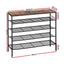 Artiss Shoe Rack 25 Pairs 5-tier Shoe Storage Organiser Shelf Metal frame Walnut