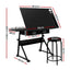 Artiss Drawing Desk Stool Set Drafting Table Adjustable Angle Tilt Drawers Black