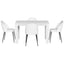 1 Artiss Dining Table and 4 Chairs Set White Sherpa