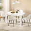 1 Artiss Dining Table and 4 Chairs Set White Sherpa