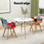 1 Artiss Dining Table and 2 Chairs Set DSW 90cm