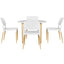 1 Artiss Dining Table and 4 Chairs Set White Wood