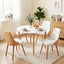 Artiss Dining Table and Chairs Set 5PCS Round 4 PU Leather Seater Dining Set White