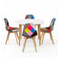 1 Artiss Dining Table and 4 Fabric Eiffel Chairs Set White
