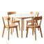 Artiss Round Dining Table and Chairs Set 5 PCS, 108cm Compact Kitchen Table Set with Solid Pine Wood Legs & 4 Ergonomic Rubber Wood Chairs,White Timber Dining Set for Small Space