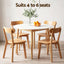 Artiss Round Dining Table and Chairs Set 5 PCS, 108cm Compact Kitchen Table Set with Solid Pine Wood Legs & 4 Ergonomic Rubber Wood Chairs,White Timber Dining Set for Small Space