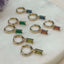 Dangling earring - emerald green stone – Tarnish Proof Jewellery