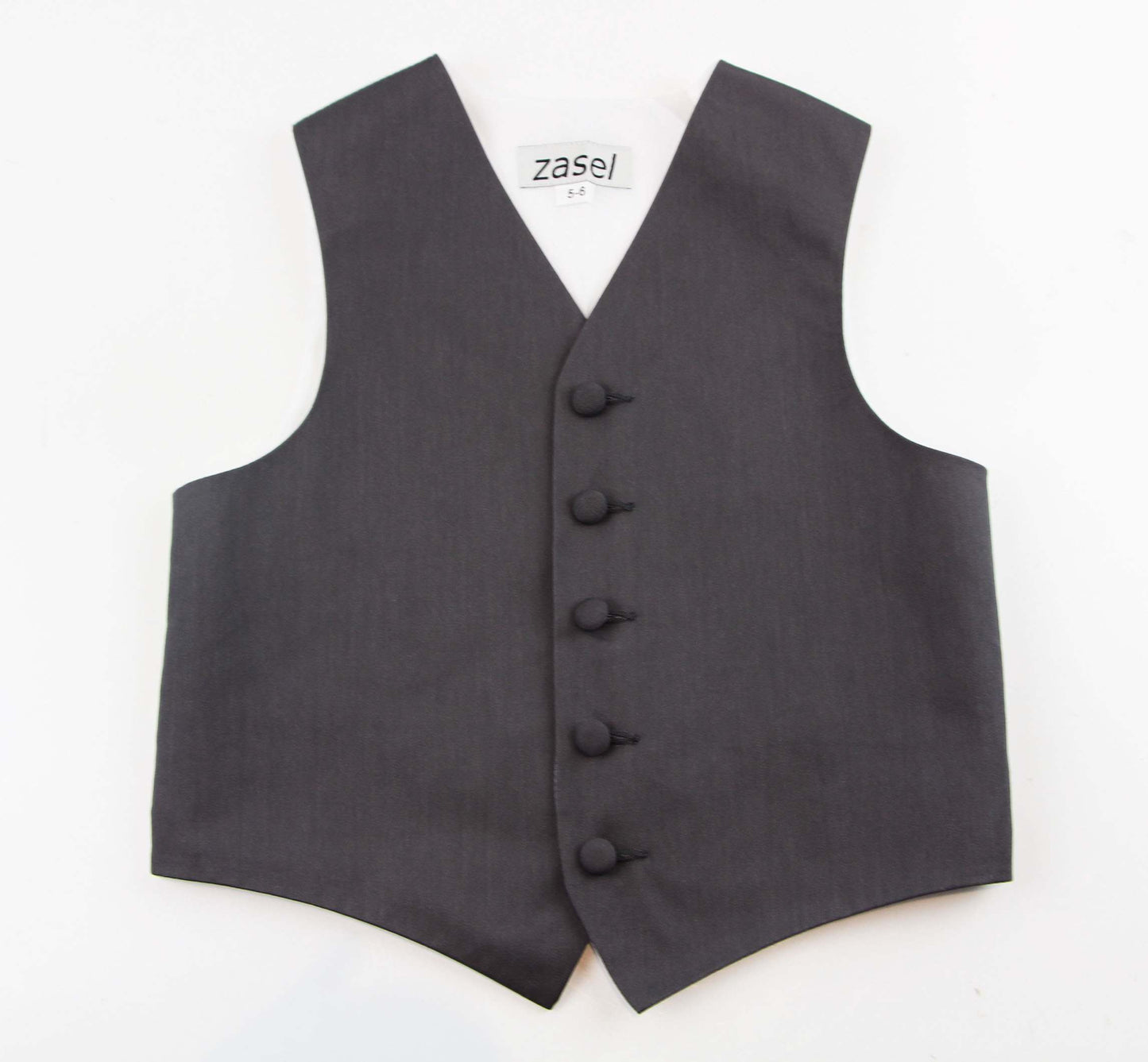 Dark Grey Boys Junior Cotton Vest Adjustable Waistcoast & Matching Bow Tie Set