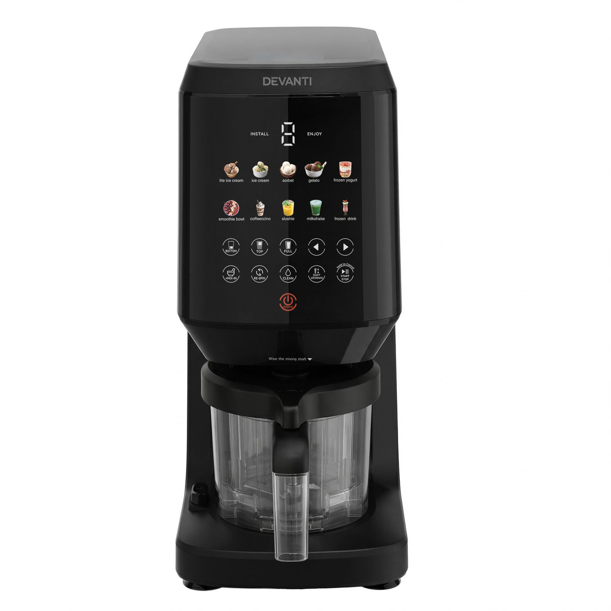 Devanti 10-in-1 Ice Cream Maker Slushie Machine Homemade Gelato Sorbet Smart Portion Control Custom Mix-Ins