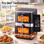 Devanti 12L Air Fryer Dual Basket Stacked 10 Inch Pizza Maker 2800W Touch Black