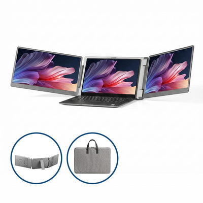 Devanti 14 Inch Portable Monitor Laptop Screen Extender Triple Display