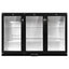 Devanti 320L Commercial Bar Fridge 3-Door Beverage Cooler Glass Display Black