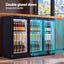 Devanti 320L Commercial Bar Fridge 3-Door Beverage Cooler Glass Display Black
