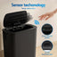 Devanti Automatic Trash Bin with Lid 11L Motion Sensor Kitchen Bin Touchless Garbage Can Modern Black Plastic Slim Rubbish Bin with Liner Holder for Kitchen, Home, Office