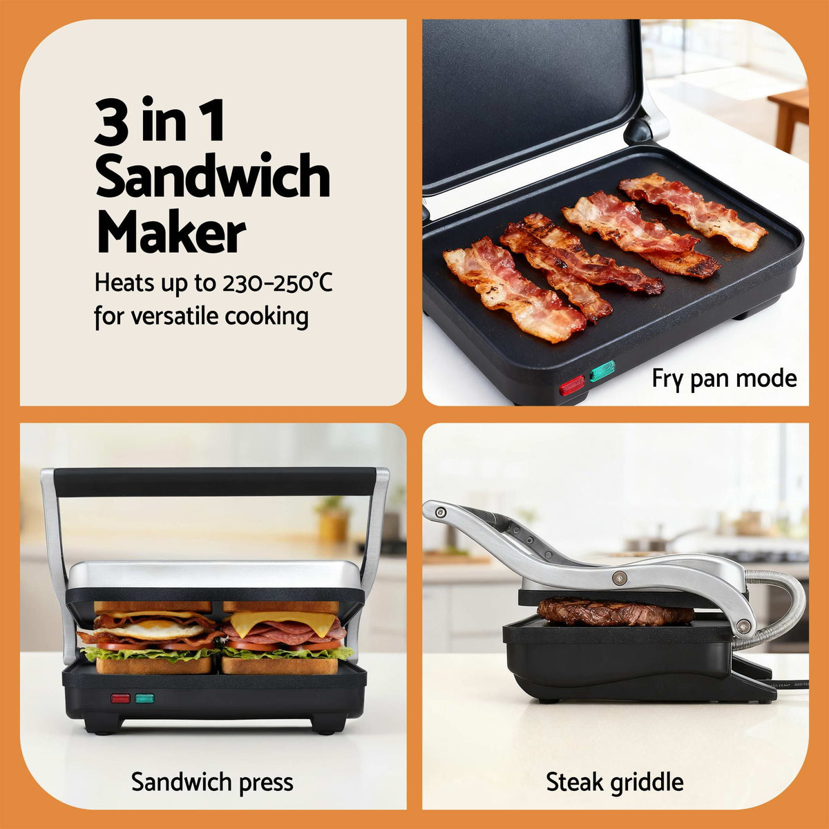 Devanti K7 Cordless Stick Vacuum Cleaner plus Sandwich Maker Panini Press