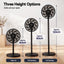 Devanti Pedestal Fan with Remote, 7 Speeds 3 Heights DC Motor, Black