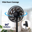 Devanti Pedestal Fan with Remote, 7 Speeds 3 Heights DC Motor, Black