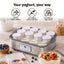 Devanti Yoghurt Maker Machine with 12x180ml Glass Cups Temp Control Grey