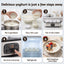 Devanti Yoghurt Maker Machine with 8x180ml Glass Cups Temp Control Black
