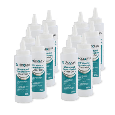 Diaguru 12x 250ml Conductive Transmission Gel - Water-Based External Clear Gel