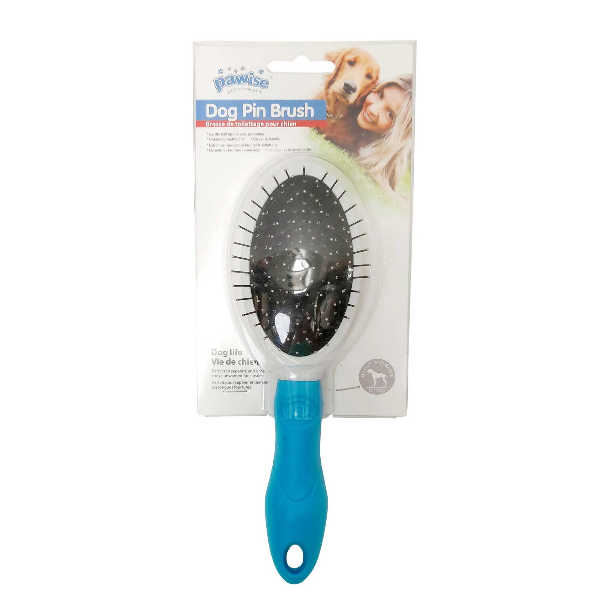 Dog Pin Brush Soft Ball Oval Untangling Anti Slip Handle Pet Cat Grooming Pawise