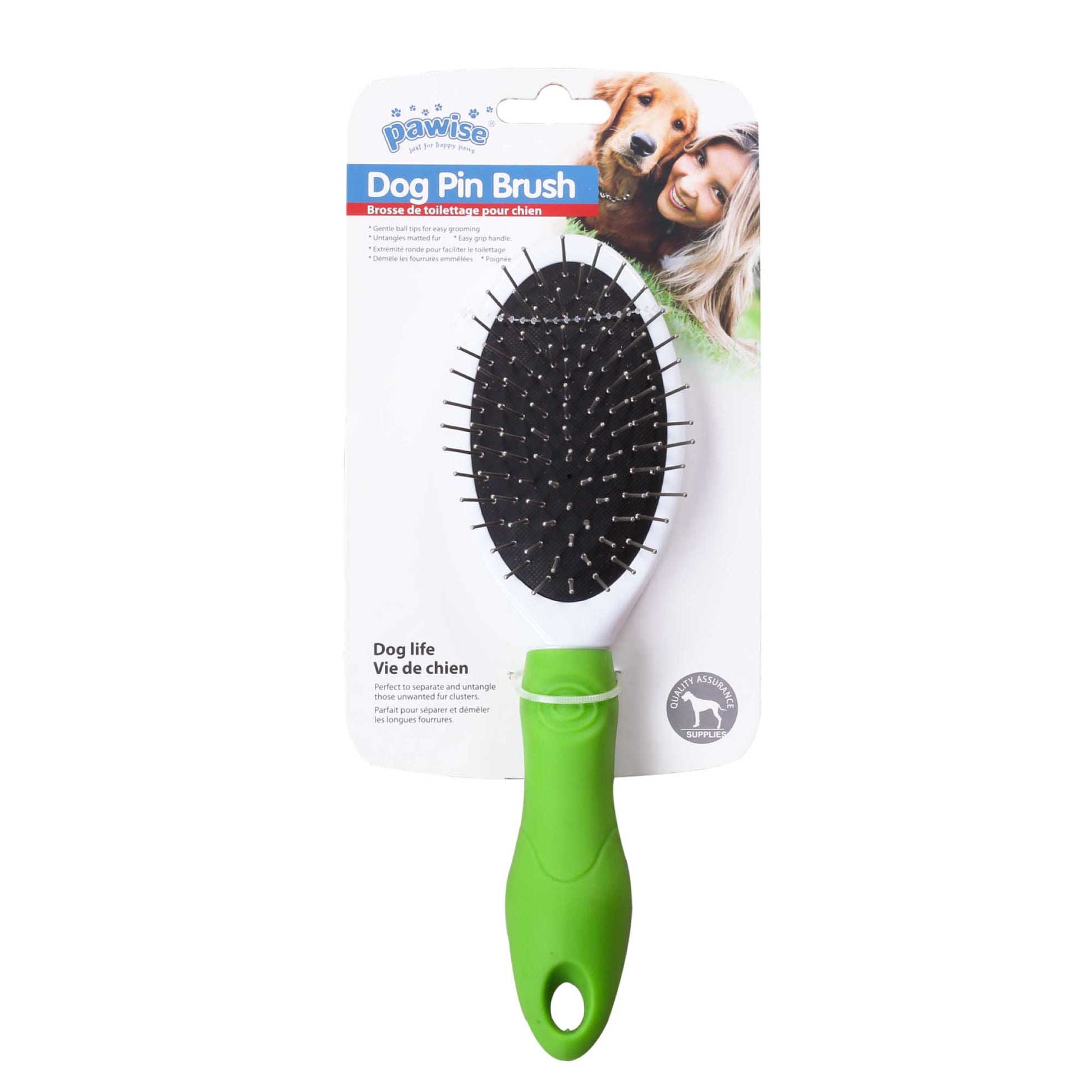 Dog Pin Brush Soft Ball Oval Untangling Anti Slip Handle Pet Cat Grooming Pawise