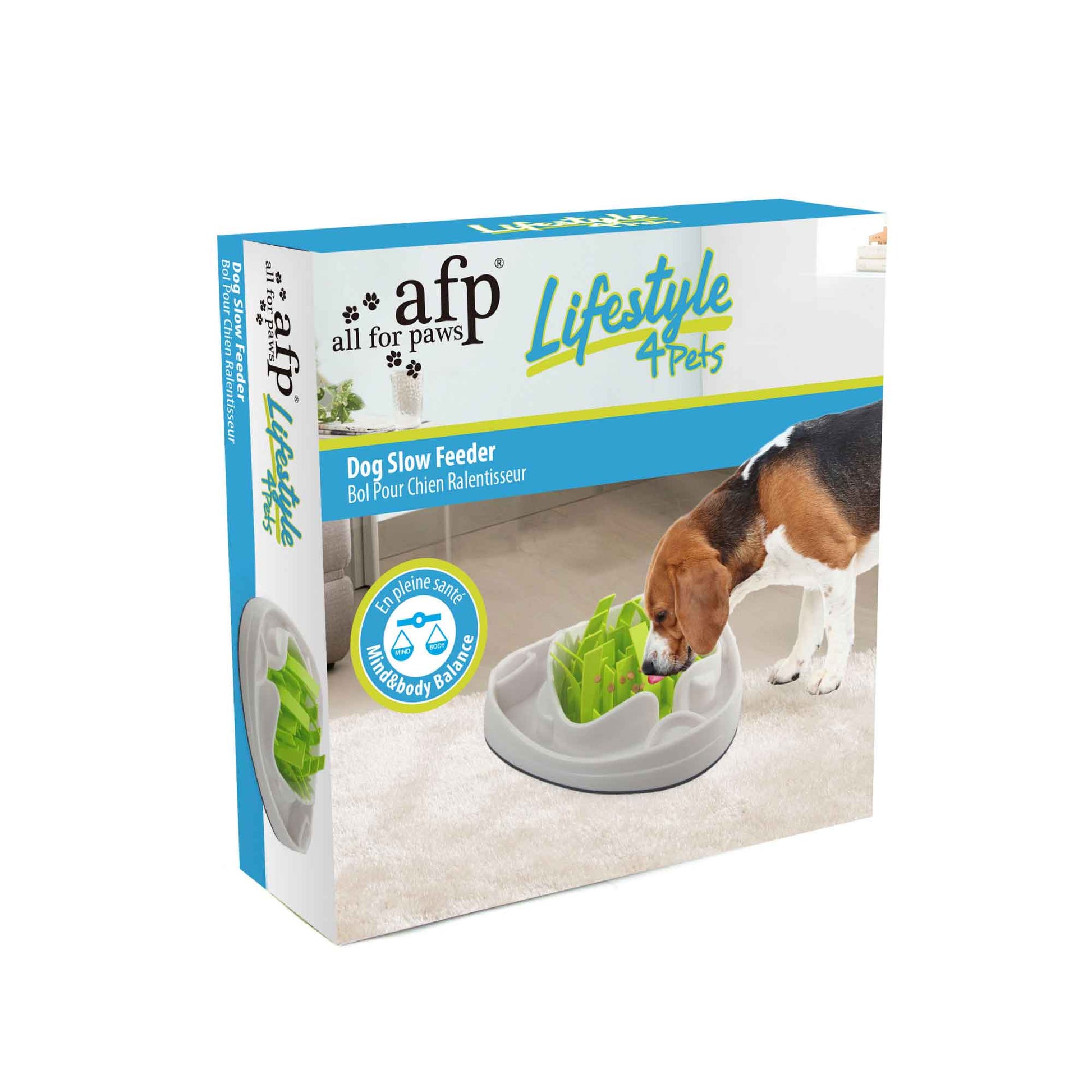 Dog Slow Feeder Bowl - Interactive Puzzle Anti Gulp Puppy Eating Maze AFP Pet