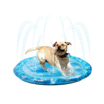 Dog Sprinkler Fun Mat - Large Water Cooling Splash Folding Pet Pool