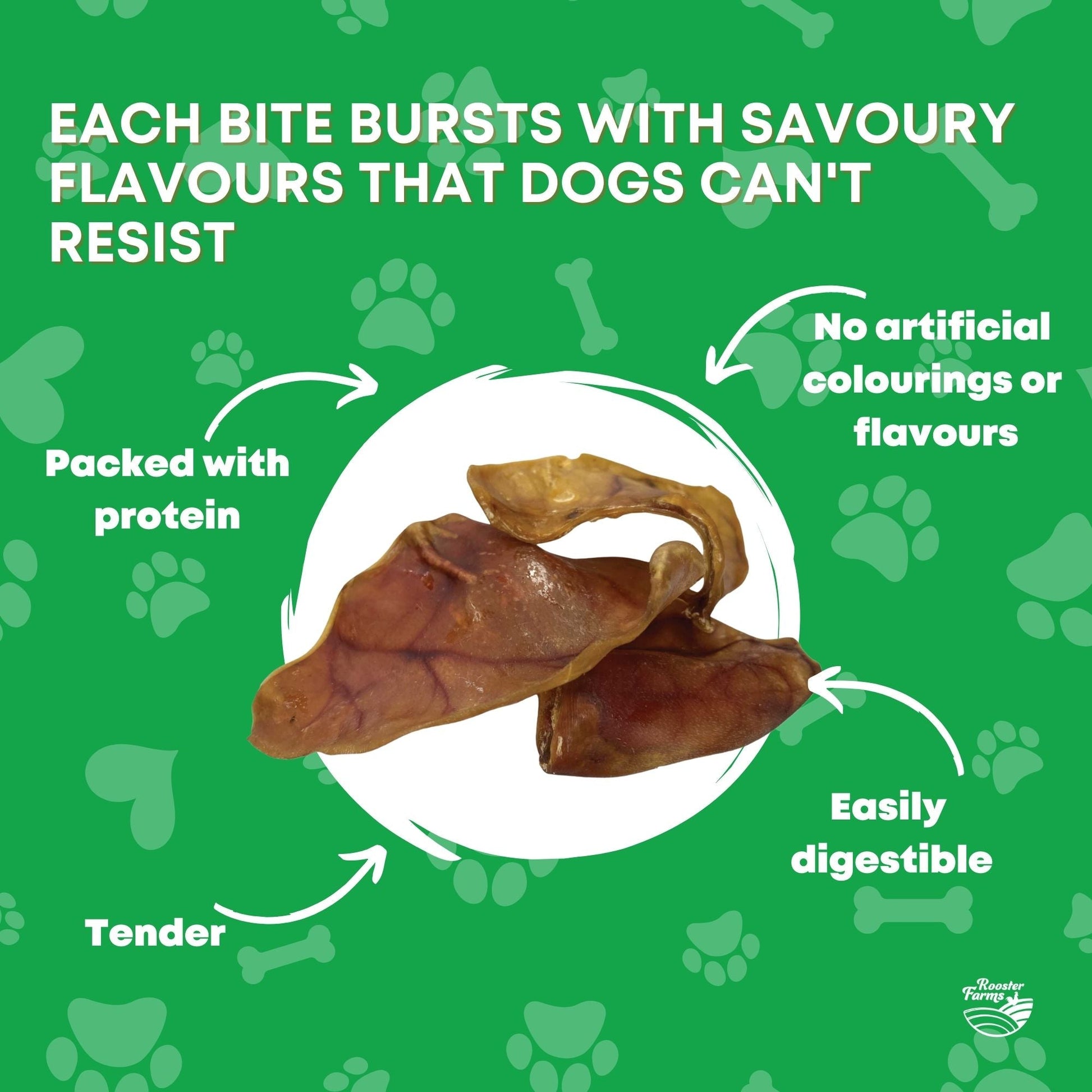 Dog Treat Large Pig Ears Whole - Dehydrated Australian Healthy Puppy Chew