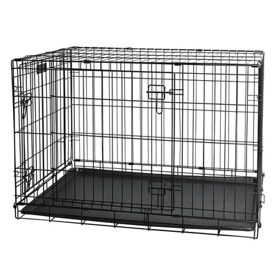 Dog Wire Crate Large - Portable Collapsible Travel Kennel - Pet Puppy Cage
