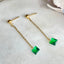 Drop to the green stud earrings – Tarnish Proof Jewellery