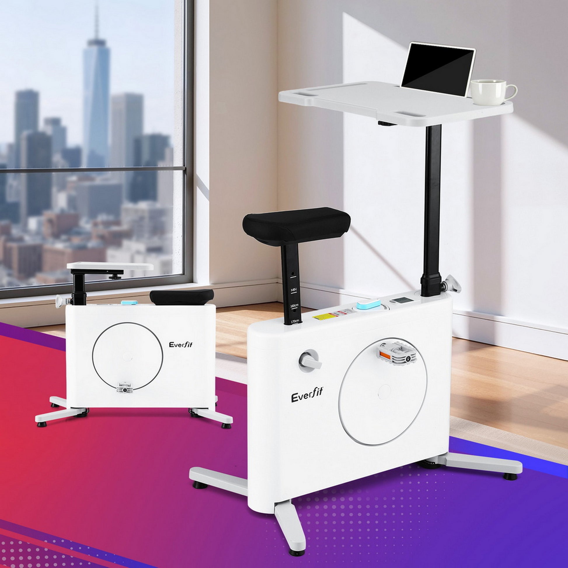 Everfit Exercise Bike Magnetic Desk Bike with Tabletop Fitness Home Workout Gym