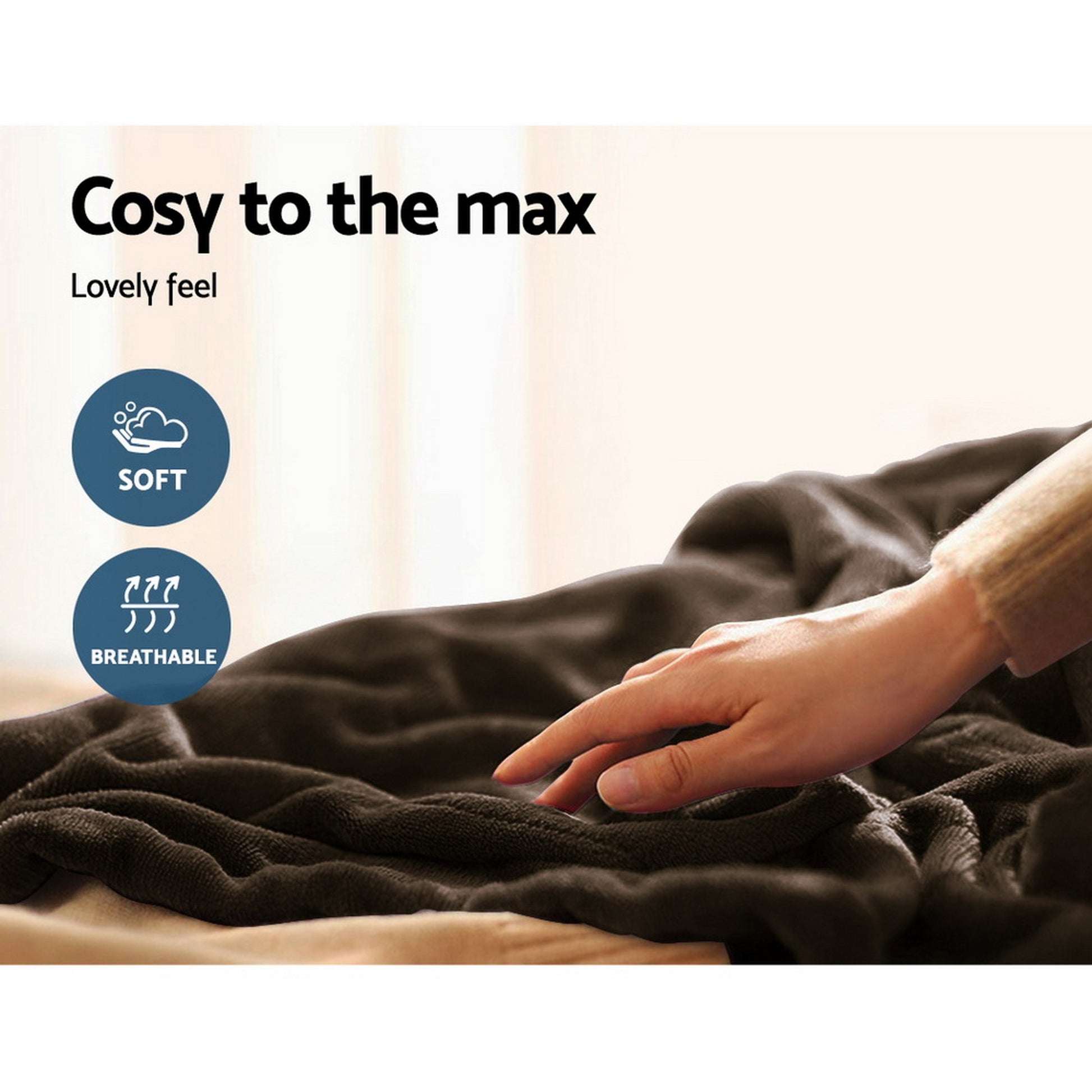 Giselle Bedding Electric Throw Blanket - Chocolate