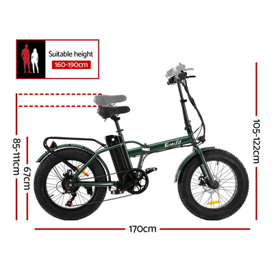 Everfit 20 Inch Folding Electric Bike Urban City Bicycle eBike Rechargeable