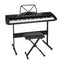 Alpha 61 Keys Electronic Piano Keyboard Digital Electric w/ Stand Stool Black