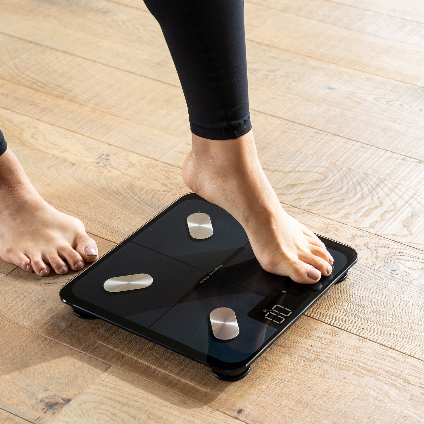 Jade Yoga Harmony Mat - Raspberry & Etekcity Scale for Body Weight and Fat Percentage - Black Bundle