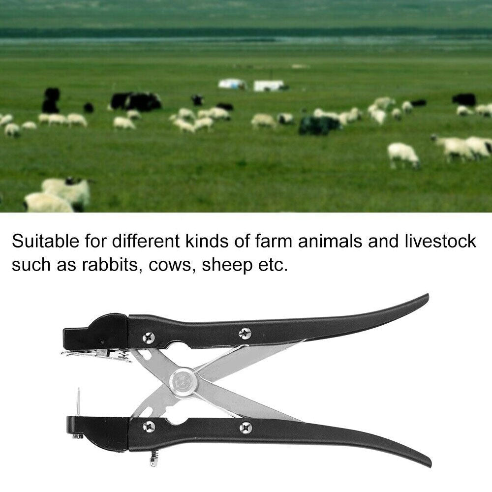 Ear Tag Applicator Plier + Case - Alloy Livestock Animal Cattle Punch Tagger